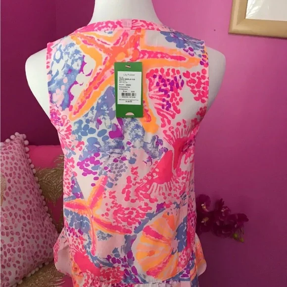 Lilly Pulitzer NWT Kery Silk Blouse Paradise Bohemian Beach Size XXS STUNNING! - Picture 4 of 8